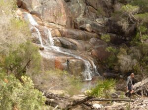 Mike at the foot of Deep Creek falls, Mount Cameron (LB)