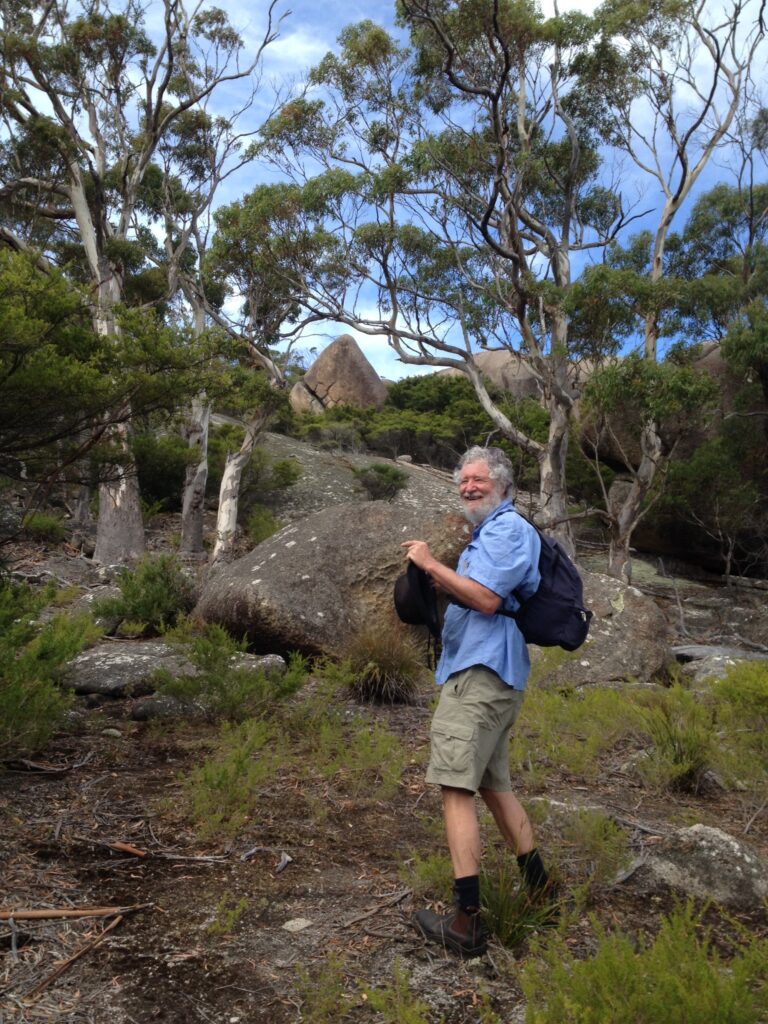 A Field Nat happy to be climbing to Whale Rock (CB)