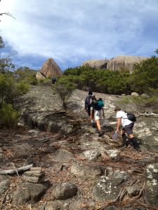 Climbing to Whale Rock, Mt Cameron (PR)