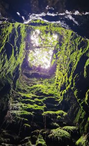 Looking up an air shaft from deep in the tunnel (FF)