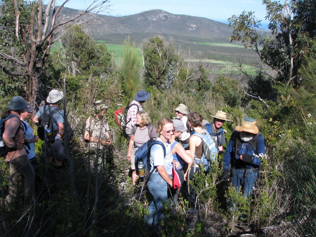 Beginning the ascent of Mt Munro, Prickly Bottom paddocks in background (RM)