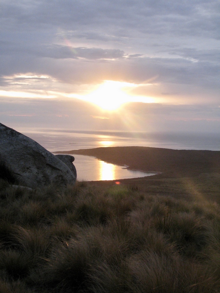 Thunder and Lightning Bay to Cape Sir John from Conspicuous Stony Hill 2009, first evening (RM)