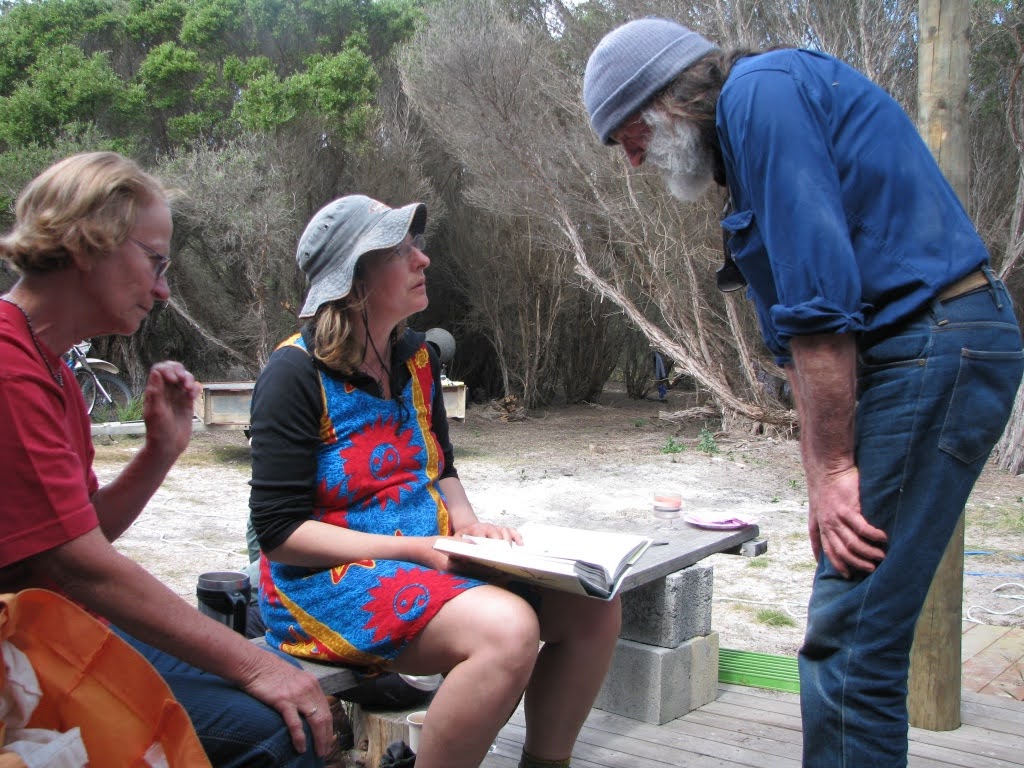 Ruth Sewell, Karen Ziegler, John Whinray. Botanists conversing (RM)